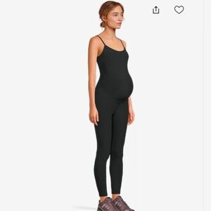 Beyond Yoga Beyond The Bump Spacedye Uplevel Maternity Jumpsuit Black Medium